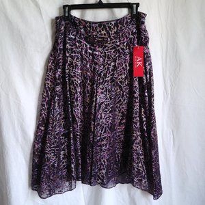 Anne Klein Confetti Foil Print Skirt 12P